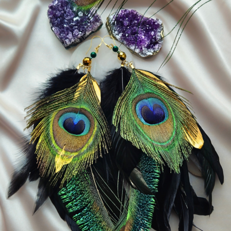 Kolczyki z piór Peacock's Eye