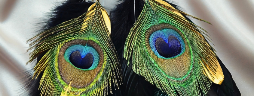 Kolczyki z piór Peacock's Eye