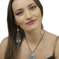 Kolczyki Księżycowe Perły i amulet morning star (1)
